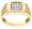 10k Yellow Gold Men's Diamond Cushion Ring (1/6 cttw, I-J Color, I2-I3 Clarity), Size 10