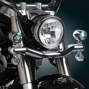 Elliptical Lightbar - 2-38 Inch Mini Bullet Halogen Lights - Yamaha V-Star 950