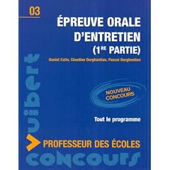 Epreuve orale d'entretien (1re partie) : Concours professeur des �coles