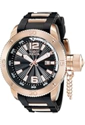 Invicta Men's 12965 I-Force Black Textured Dial Black Polyurethane Watch