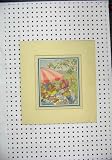 Antique Print Cartoon Mouse Dinner Party Parasol Tea