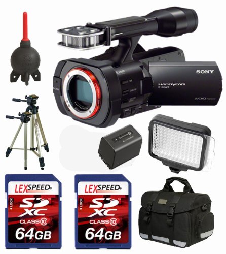 Sony NEX-VG900 Full-Frame Interchangeable Lens Camcorder + Sony Battery + LED + Two 64GB Card + Camera Bag + Lens Pen + Giotto's Air Blower Sony NEX-VG900 Full-Frame Interchangeable Lens Camcorder + Sony Battery + LED + Two 64GB Card + Camera Bag + Lens Pen + Giotto's Air Blower