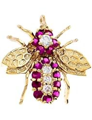 Ruby 18K Gold Over (.925) Sterling Silver Pin Brooch