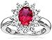 Amazon Collection Sterling Silver Created Gemstone and Created White Sapphire Ring
