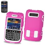 New Fashionable Perfect Fit Gummy Protector Skin Cover (Faceplate/Snap On) Cell Phone Case for RIM Blackberry Bold 9700 / Onyx 9020 AT&T,T-Mobile - HOT PINK