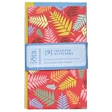 Iota Fern Foldover notecards, set of 9 cards with 9 assorted envelopes (Pack of 2)