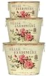 Belle Jardiniere Decoupage Tin Window Pail Set of 3 - Large = 11"x6 1/4"x8 1/4"H