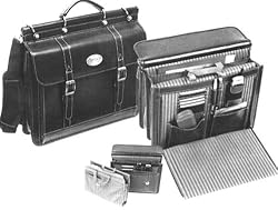 New Bugatti Black Leather Briefcase Laptop