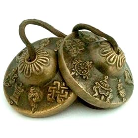 Tingsha Tibetan Bell (Chimes) Buddhist Lucky Symbols (Medium)