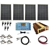 WindyNation Complete 400 Watt Solar Panel Kit with 1500 Watt VertaMax Power Inverter RV, Boat, Off-Grid 12 Volt Battery