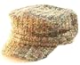 4409MC Brown Wool Plaid Military Cadet Hat for women Medium Large.