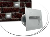 5x LED Wandeinbauleuchte RAYON 2 IP65 230V 1,2W Alu Silbergrau Kaltweiß trendlights24 Hausmarke