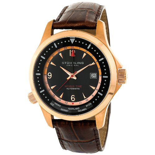 Stuhrling Original Men's 164.3345K1 Lifestyle 'Voyager II' GMT Automatic Watch