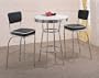 Coaster Retro Fountain Style Bar Table with White Top and Chrome Finish