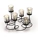 Anchor Home Collection Black and Silver Metal Swirl Candle Holder--Includes 6 Mercury Glass Votive Cups.