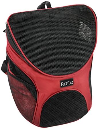 Greenery Multi-use Breathable Mesh Cover Durable Nylon Pet Puppy Dog Cat Small Animals Outdoor Travel Carrier Backpack Front Chest Bag Shoulder Handbag (Red)