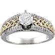 14K Two-Tone Diamond Engagement Ring Semimount - 0.33 Ct. Total Weight - CENTER STONE IS NOT INCLUDED