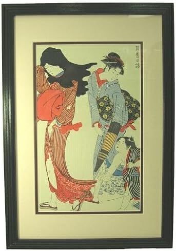 Brocades of the East ~ Framed Vintage Woodblock Print