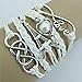 Meily(TM) New Infinity Love Heart Eiffel Tower Friendship Leather Charm Bracelet