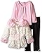 Little Lass Baby-Girls Infant 3 Piece Faux Fur Jacket Set Embossed Rose
