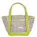 Murval Gingham Waxed Canvas Insulated Lunch Bag Tote Black White & Green