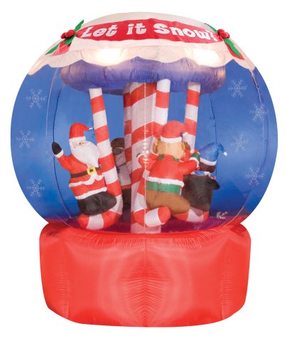 Gemmy 10547-81 Airblown Inflatable - Santa and Friends Riding on Rotating Candy Canes