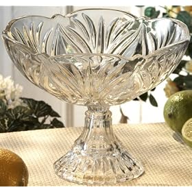 8.5d Providence Crystal Compote Pedestal Serving Bowl by Jaf Gifts