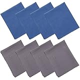 8-Pack Microfiber Cleaning Cloth For Camera Lens, Glass, Lenses, Phone, iPhone, iPad, Tablet, Laptop, LCD TV/Computer Screen/Monitor and other Delicate Surface by Wisdompro&reg; (4 Blue + 4 Grey 6x7")