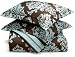 Regency Collection 310 Thread-Count Havana Reversible Floral/Stripe King Duvet Set, Blue/Chocolate