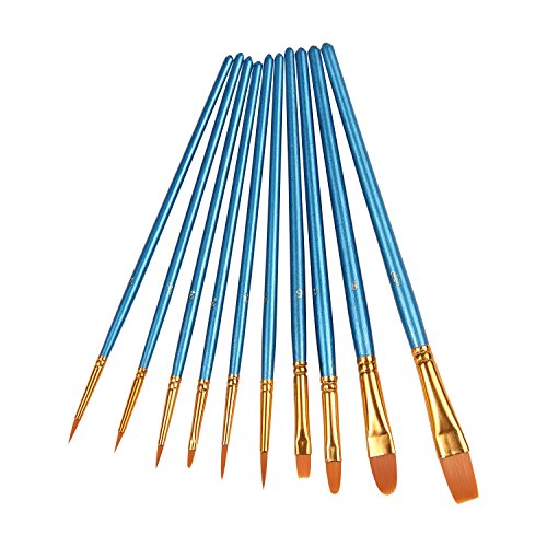 heartybay-Paint-Brush-Set-Round-Pointed-Tip-Nylon-Hair-artist-acrylic-brush-Watercolor-Oil-Painting heartybay-Paint-Brush-Set-Round-Pointed-Tip-Nylon-Hair-artist-acrylic-brush-Watercolor-Oil-Painting