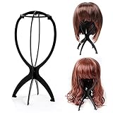 Ardisle Black Wig Display Stand Mannequin Dummy Head Hat Cap Hair Holder Storage Folding