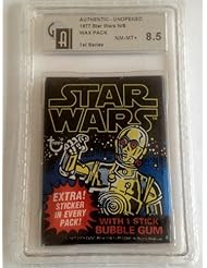 Single Detail Page Misc: 1977 Star Wars Cards Unopened Wax Pack 1st Series GAI Graded 8.5 NM-MT+ - Topps