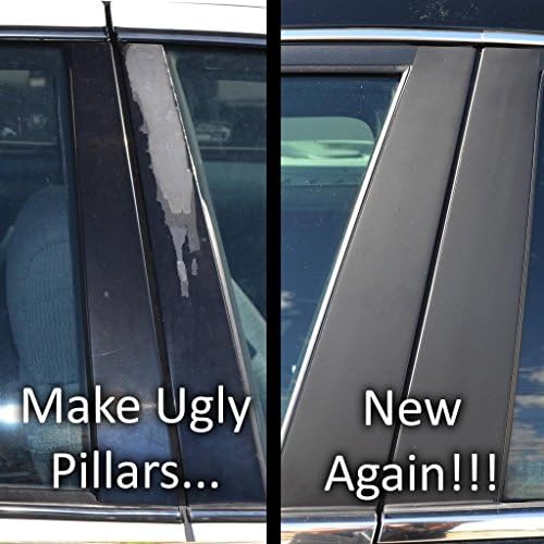 Matte Flat Black Pillar Post Trim Cover fits: 2005-2008 Dodge Magnum All Models - Ferreus Industries - PIL-008-MB-02