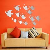 私の家族 DIY 3D 熱帯魚アクリル ミラー ステッカー クリエイティブ壁装飾ホーム ステッカー