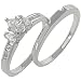 Jewelry : 1/2ctw Marquise Diamond Bridal Set in 14k White Gold (HI/I1)
