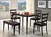 5pc Dining Table, Chairs and Bench Set Cappuccino Finish