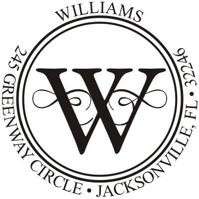 Stamp - Add Own Monogram and Address, Self Inking Stamp, 1.625" x 1.625"