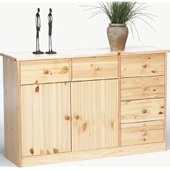 Steens 17802619 Kommode Mario 73 x 115 x 35 cm Kiefer massiv, natur lackiert