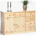 Steens 17802619 Kommode Mario 73 x 115 x 35 cm Kiefer massiv, natur lackiert
