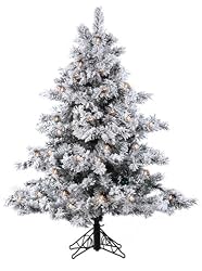 4.5' Pre-Lit Flocked Alaskan Artificial Christmas Tree - Clear Dura Lights