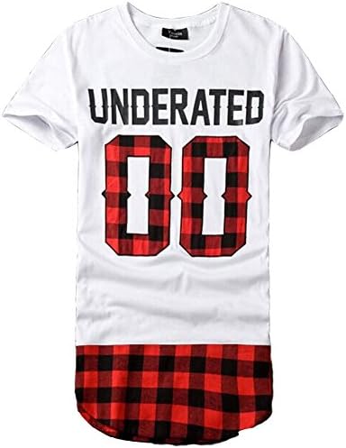 Men's Extended Tee Shirts Men Skateboard Element t-shirt Hip Hop tshirt Streetwear US L-XL(Tag XXL) White