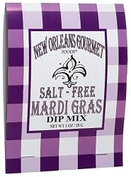 New Orleans Gourmet Foods Salt Free Mardi Gras Dip Mix, 1-Ounce Bags (Pack of 6)