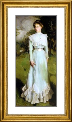 Harrington Mann Portrait of Miss Isabella Nairn - 20.5" x 29.5" Matted Framed Premium Archival Print