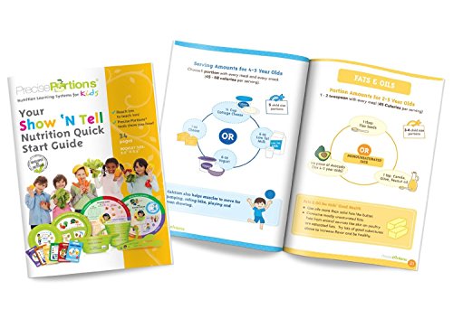 Precise Portions PPK-B Show N Tell Child Nutrition Quick Start Guide for Adults, Dietitian Developed, My Plate Compliant Teaching Tool about Food Groups and Optimum Nutrition, 36 Pages