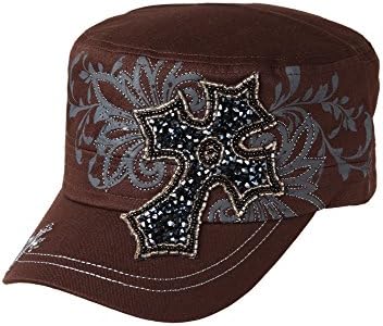 Spirit Caps Women's Stone Cross Adjustable Cadet Cap One Size Brown