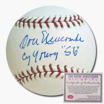Don Newcombe Autographed Rawlings MLB Baseball with Cy Young 56 Inscription