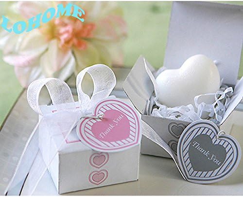 LOHOME(TM) Small Craft Creative Artistic Scented Soap Love Heart Soap Cute Handmade Soap Novelty Mini Fancy Soap Perfect for Wedding Soap Favors and Gifts or Baby Shower Soap Favors Including Packing (White)