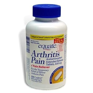 Click here to buy Equate - Arthritis Pain Reliever, Extended Release, Acetaminophen 650 mg, 250 Caplets by Equate.