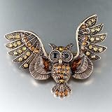 Golden Owl November Birthstone Swarovski Crystal Brooches & Pins