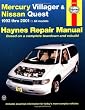 Mercury Villager and Nissan Quest, 1993-2001 (Haynes Manuals)